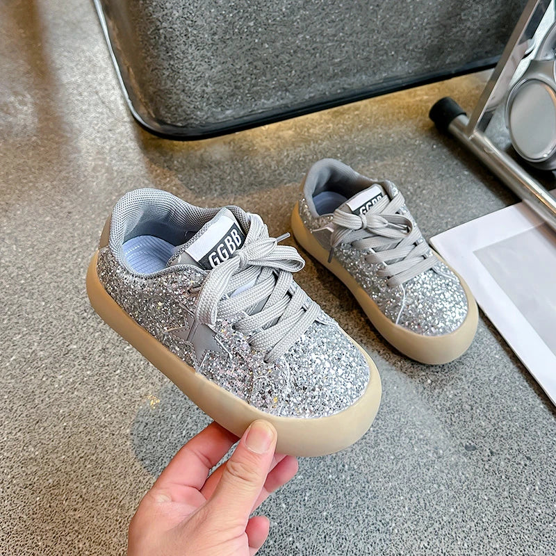Mädchen Schuhe 2025 Frühling Neu Casual Vielseitig Kleine Mädchen Stern Sneakers Frühling Und Herbst Kinder Sport Schuhe