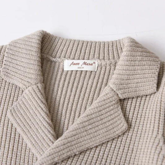 LilBuds B804 Doppelreihige Strickjacke Jungen Winter Cardigan - Größe 3-12 Jahre, Baumwolle, Verschluss Doppelreihig