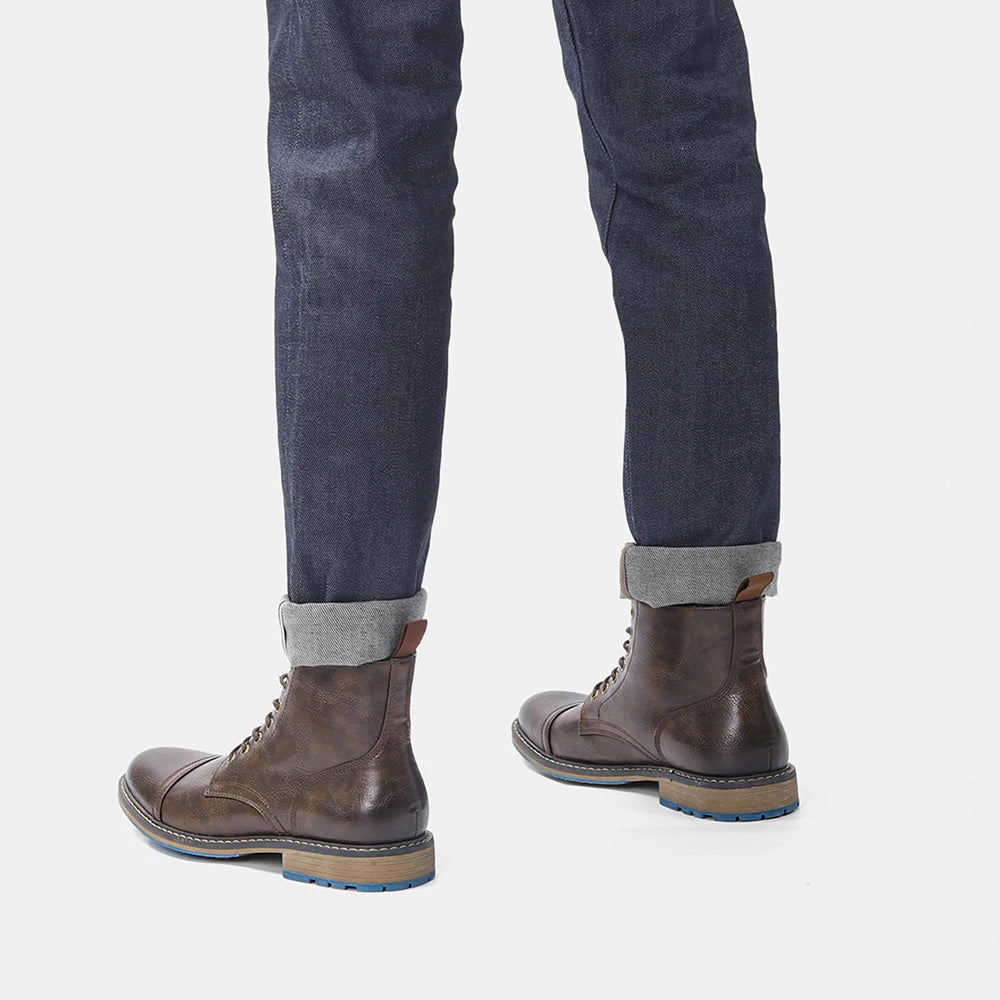 Ghete din piele lucrate manual, confortabile și la modă - Mărimi EU 40-45, Toc 1-3 cm, Căptușeală EVA