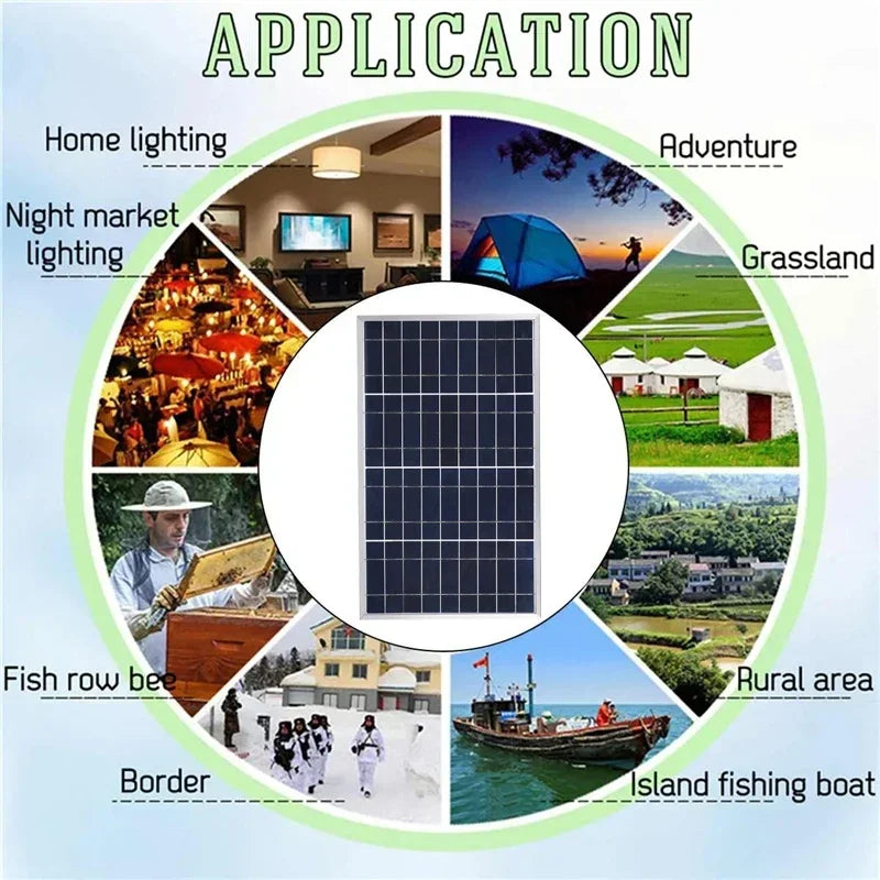 300W/600W Solarpanel-Kit Komplett 12V Polycrystallin USB-Strom Portable Outdoor Aufladbar Solarzelle Solargenerator
