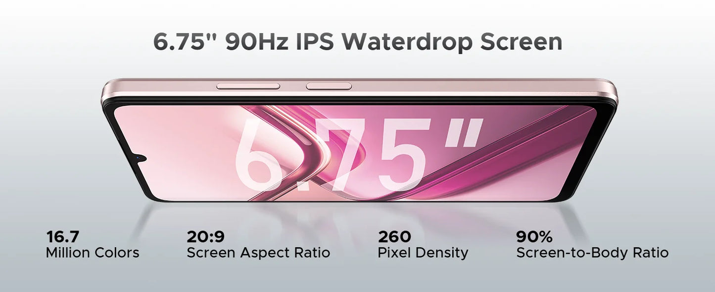 DOOGEE Note58 Pro NFC - 6250mAh Akku, 256GB Speicher, 6,75Zoll Display