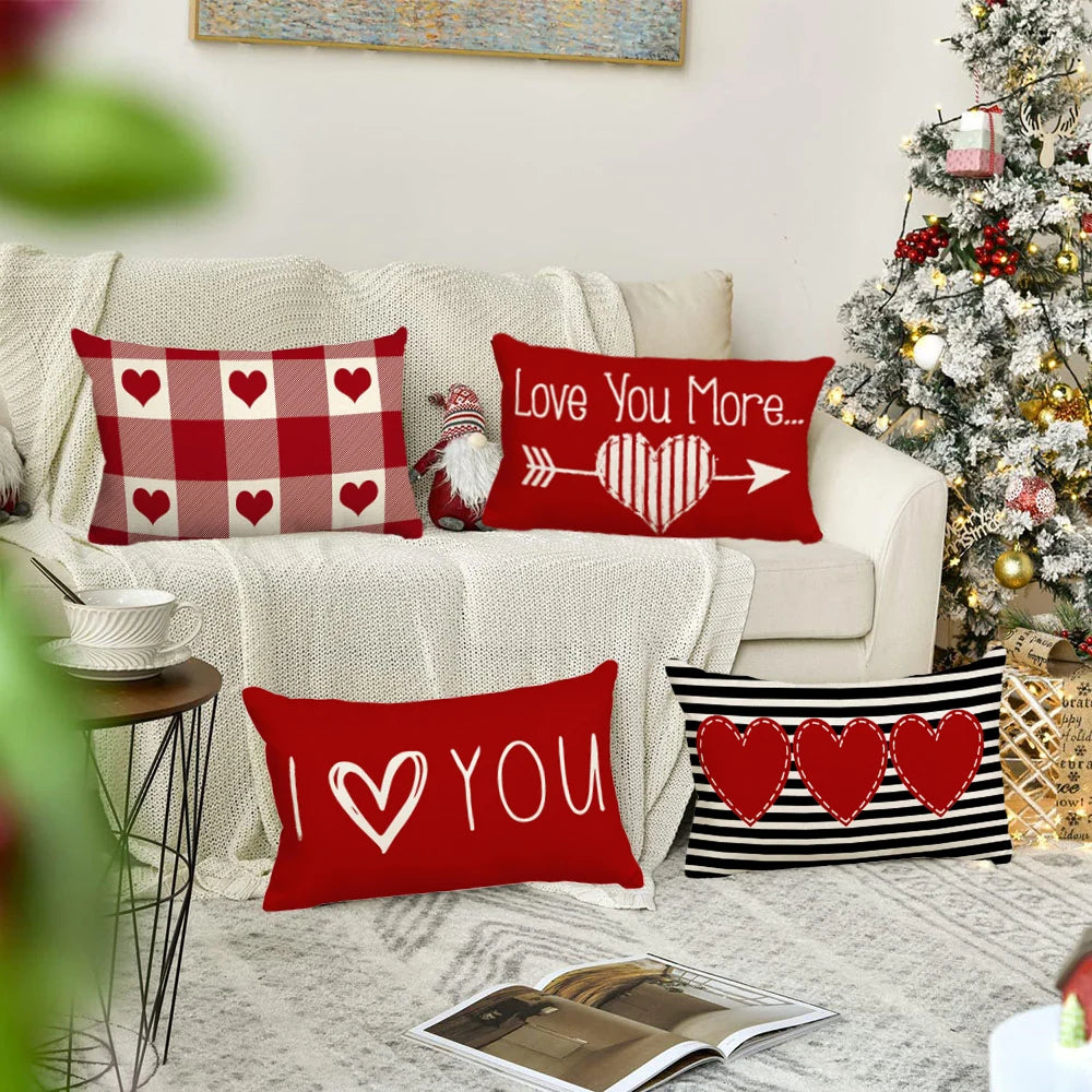 Merry Christmas Decorative Pillow Cover 30x50cm Linen Throw Pillowcase Christmas Cushion Cover Pillowslip For Sofa Home Decor