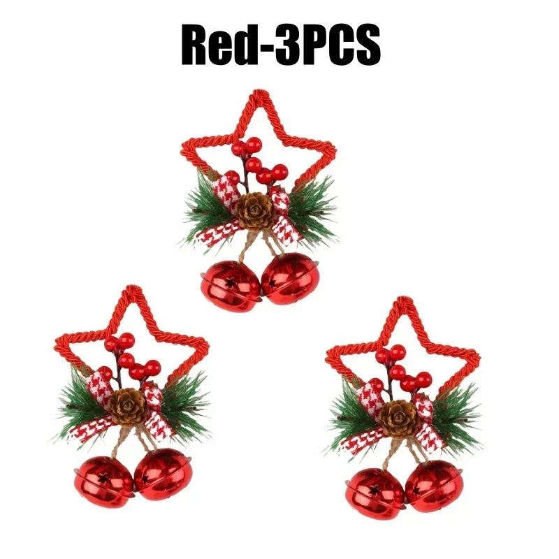 1–10 Stück Weihnachtsglocken-Anhänger mit rotgoldenen weißen Tannenzapfen und Schleife für Baumschmuck und Bastelbedarf für Feiertage