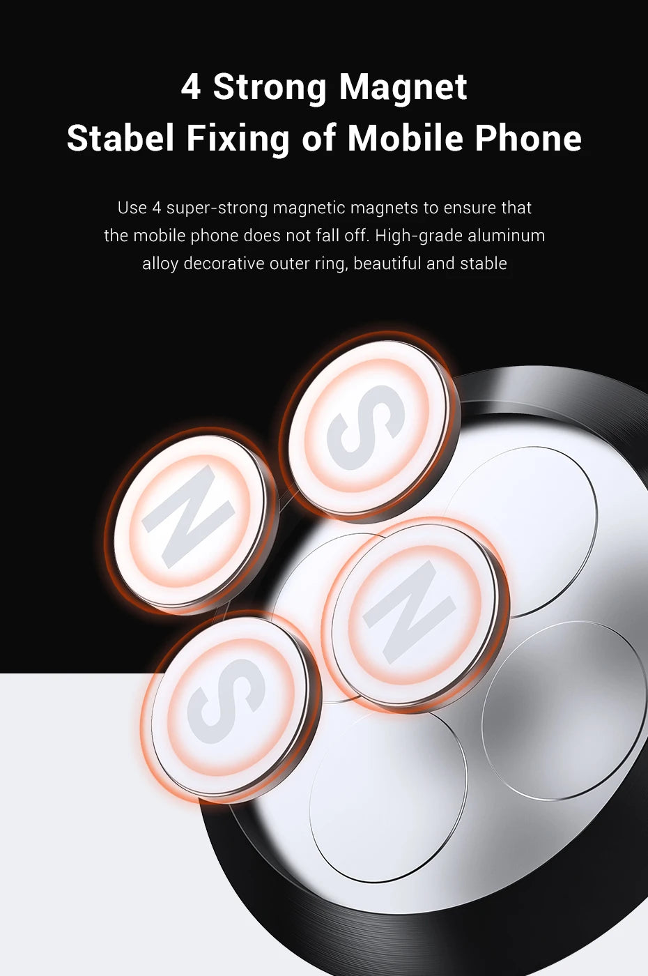 Suport de ventilație TOPK cu forță magnetică - puternic, dimensiune universală