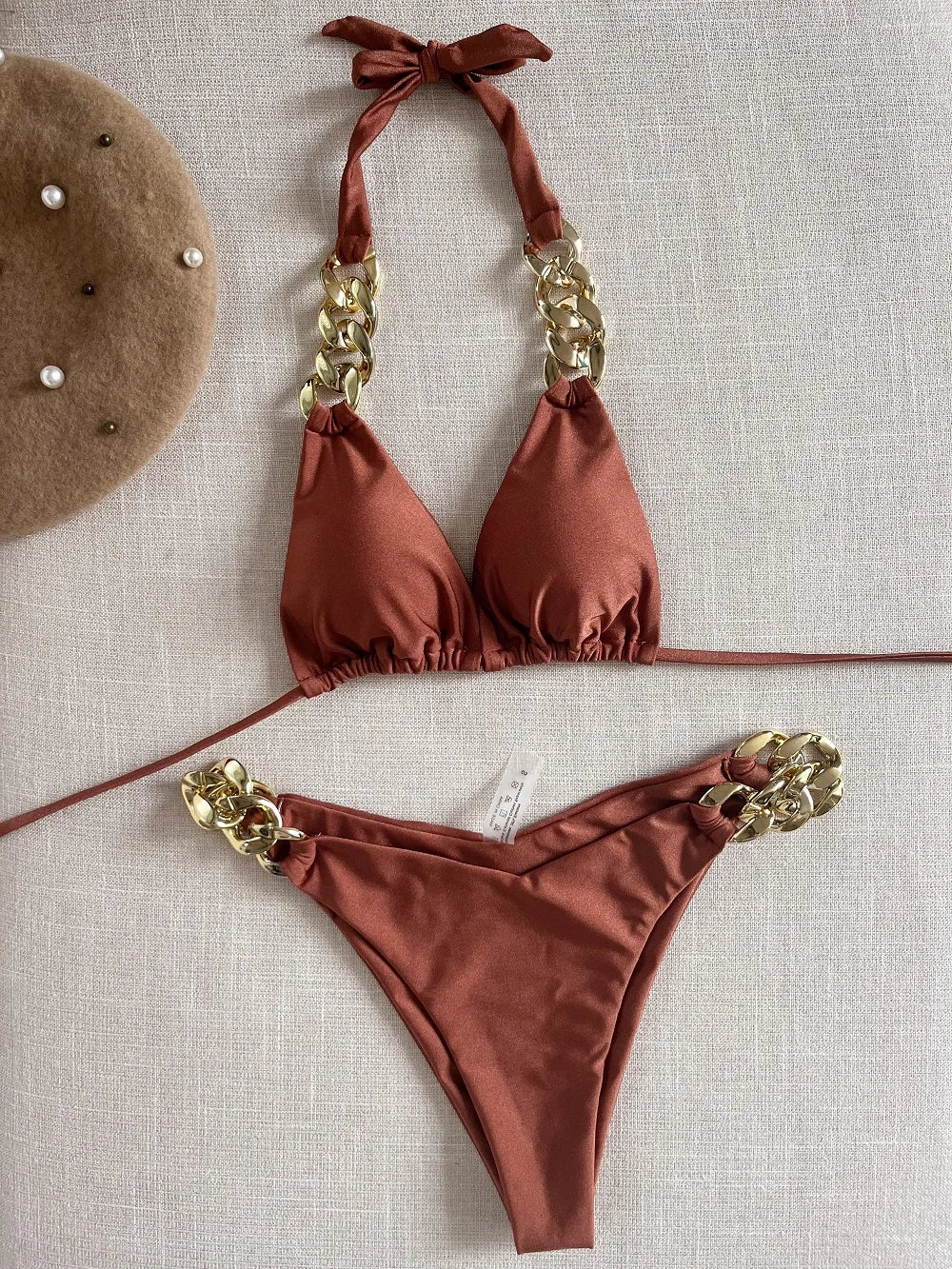 RUOTONGSEPT Elegant Bikini 2025: Verbesserte Unterstützung Nylon Dreieck Badeanzug - Brasilianischer Bikini Set Halter Schwimmbekleidung Frauen 2-teilig
