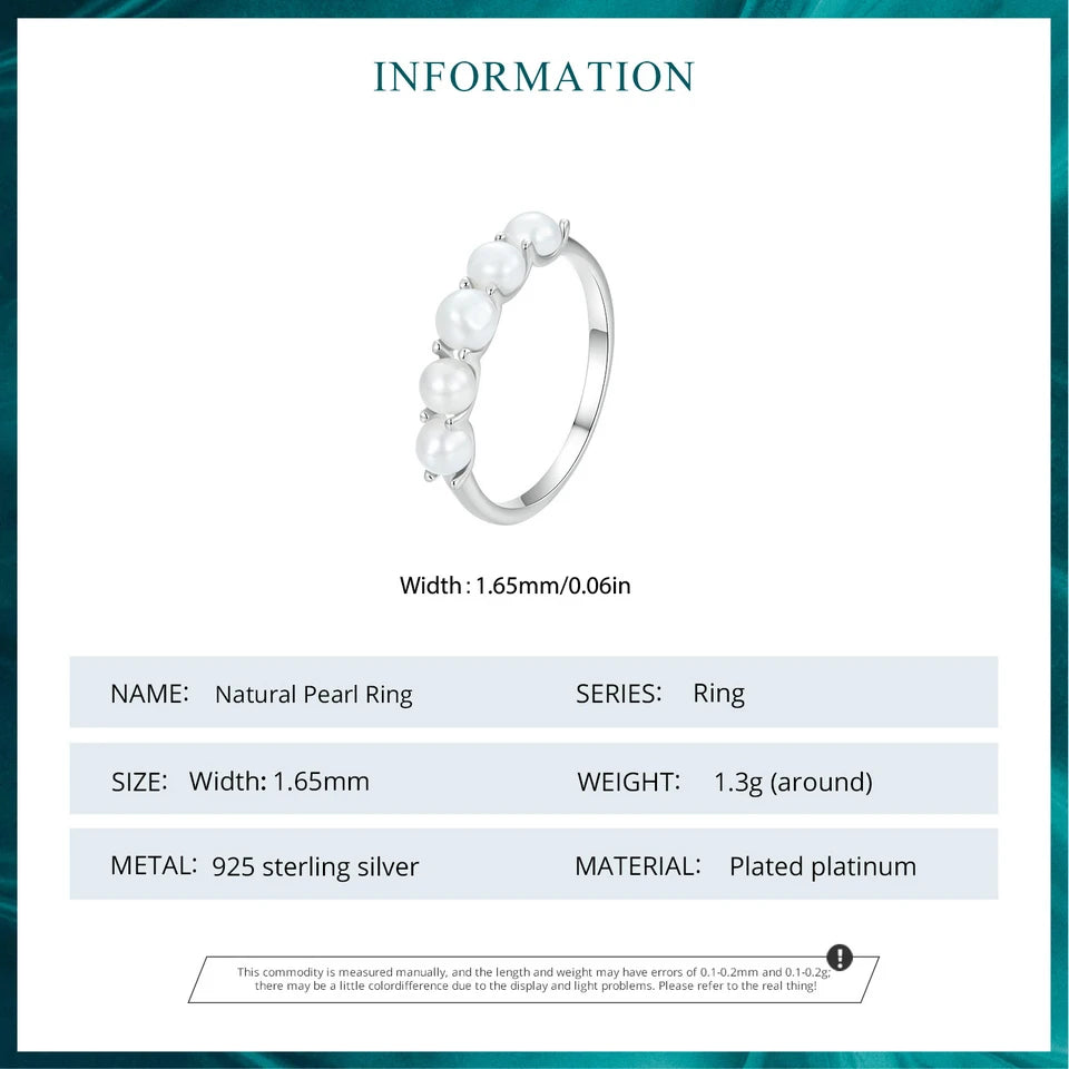 BISAER 925 Sterling Silver Pearl Ring Double Layer White Gold Zircon For Elegant Women Wedding Engagement Original Fine Jewelry