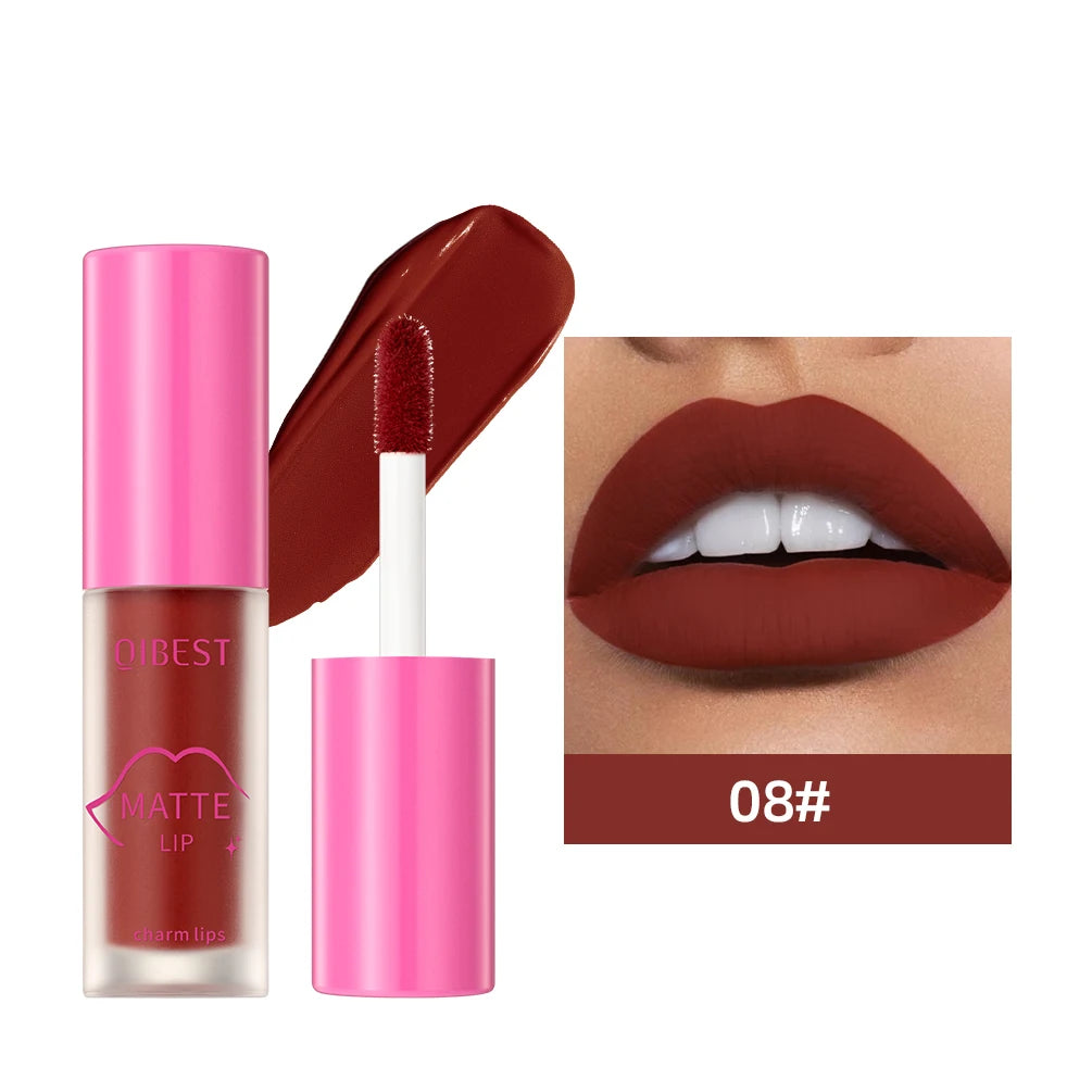 QiBest Matte Lipgloss Waterproof - 8 Farben 5ml Langanhaltend