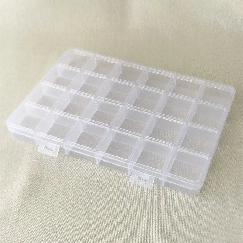 Praktisch 24 Gitter Fach Plastik Transparent Lagerung Box Schmuck Ohrring Perle Schraube Halter Koffer Display Organizer Container