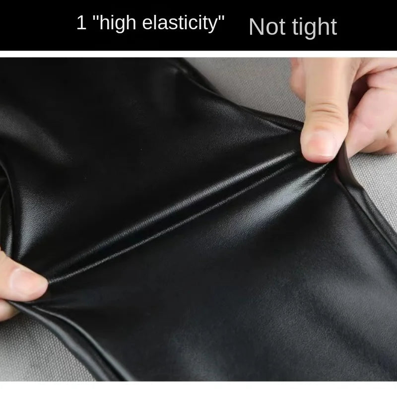 LederLux SlimFit Thermofutterhose - hohe Taille, dehnbar