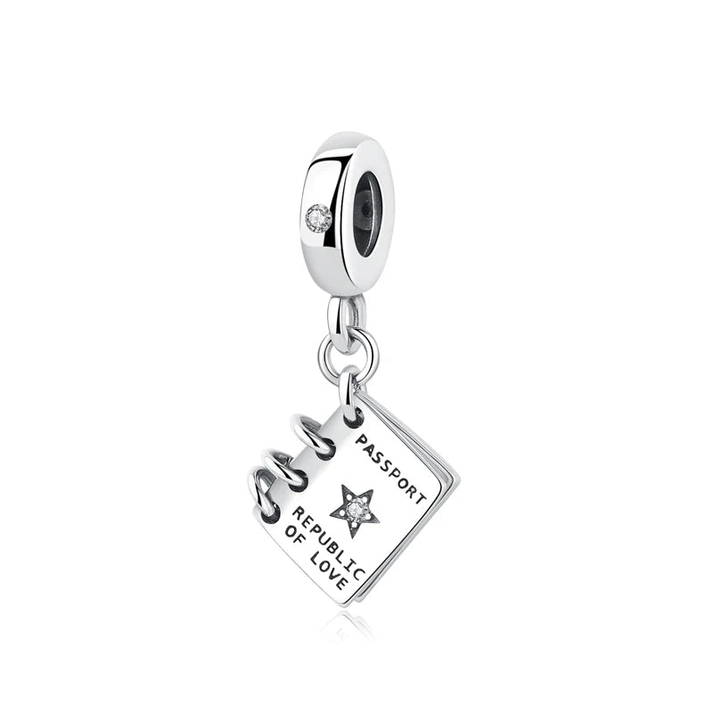Originale 925 Sterling Silber Charms Liebe Reise London Bus Koffer Paris Perlen passen für Pan Armbänder Halsketten Frauen DIY Schmuck