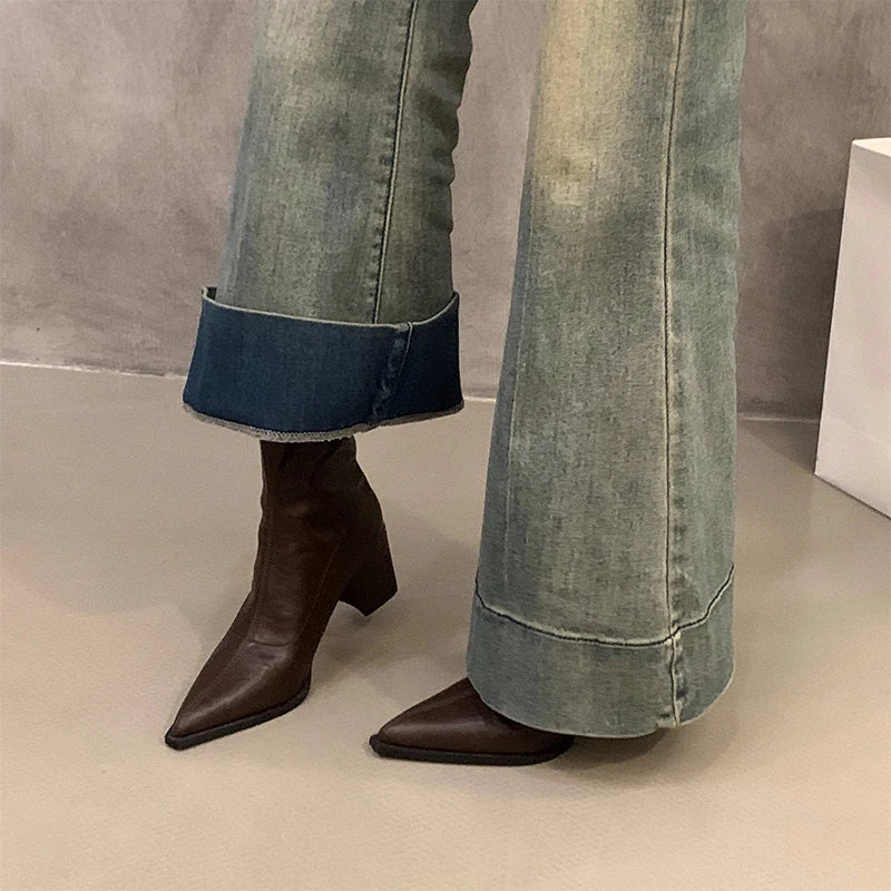 Ghete Chelsea UETEEY, de designer, vintage - Înălțimea tocului 5-8 cm, EU 36-41