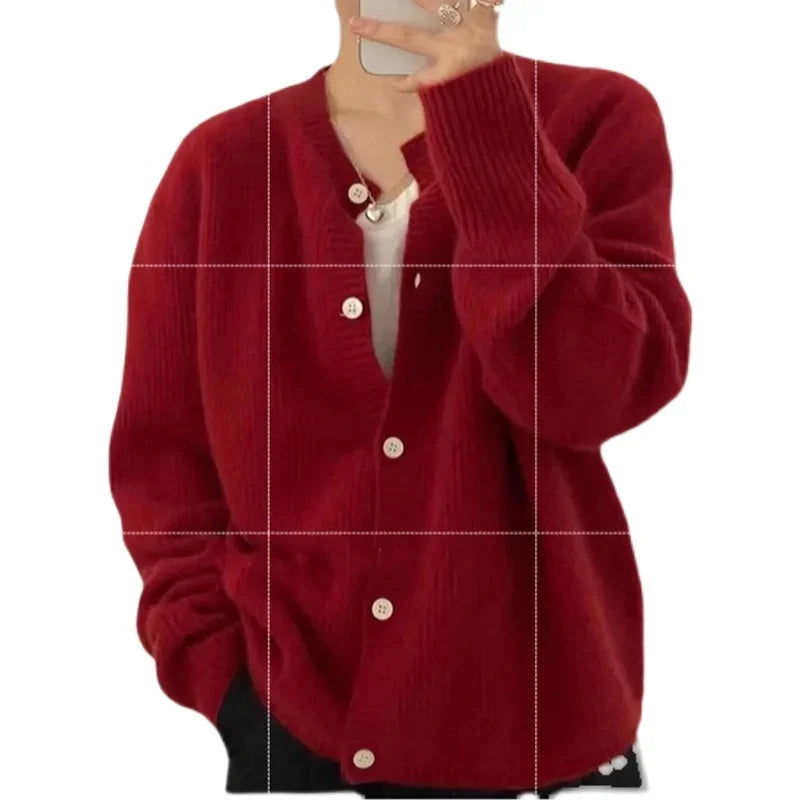 LIBIELY Cardigan Rundhals Kuschelig Warm Polyester - Kapazität Standard Leistung Hoch Größe M/L