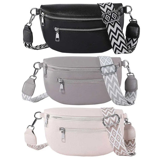 Stylische Damen Crossbody Tasche Breiter Gurt - Mode Sling Bag Multi-Taschen - Münzen Handy Reise Outdoor
