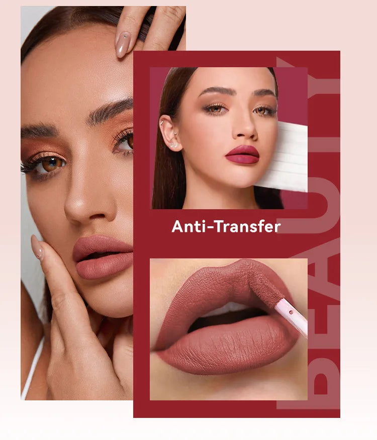 Pudaier Lipgloss Wasserdicht Langanhaltend - 6 Farben 6ml