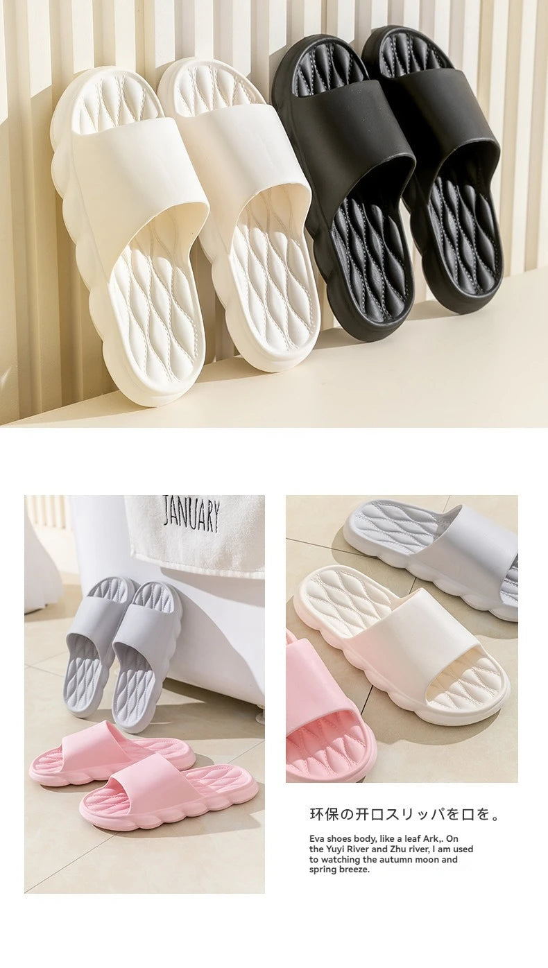 Women Summer Slippers Men Home Shoes Household Indoor Bathroom Bathing Couple EVA Slippers Sandals Slippers Anti-slip Anti-odor