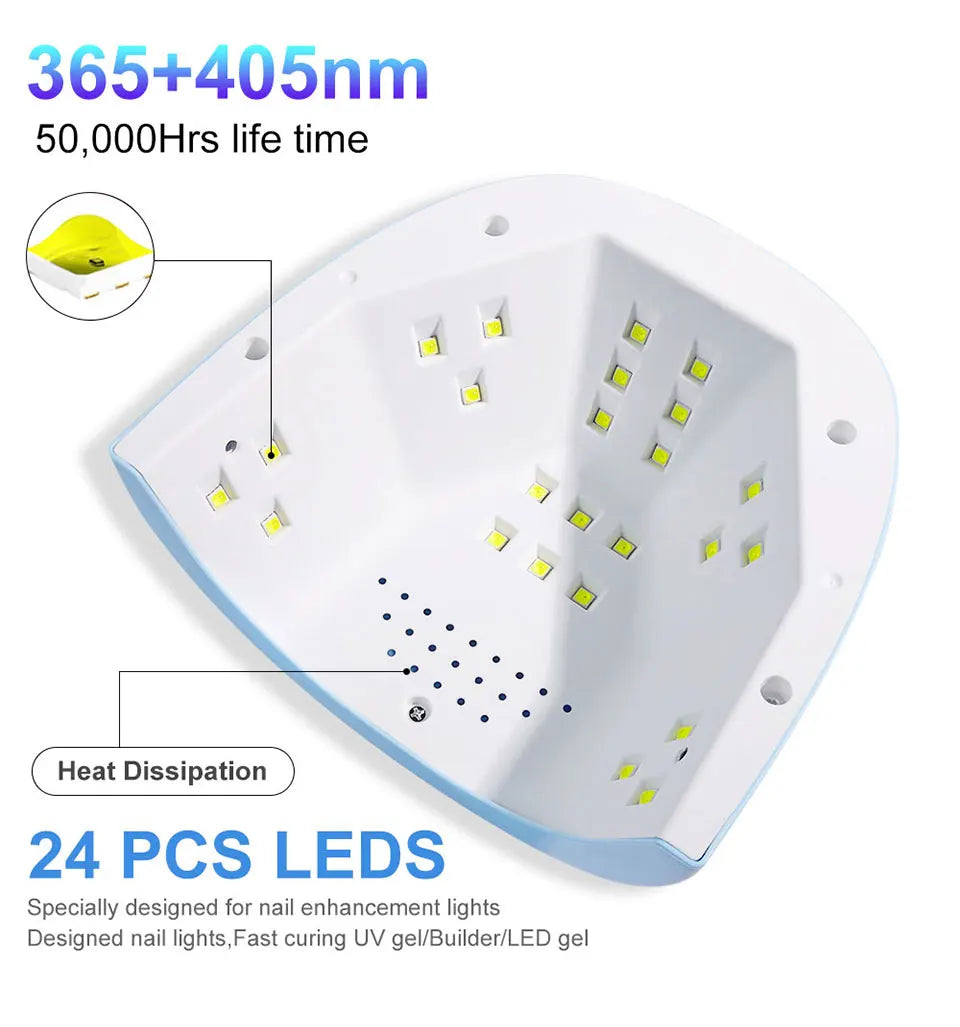 Limegirl UV Lampe 88W Schnell - 24 LEDs 17.5x18x8.7cm