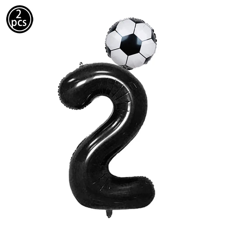 Baloane cu numere de fotbal 2025: Set folie verde 32" - Colecția Sports Party