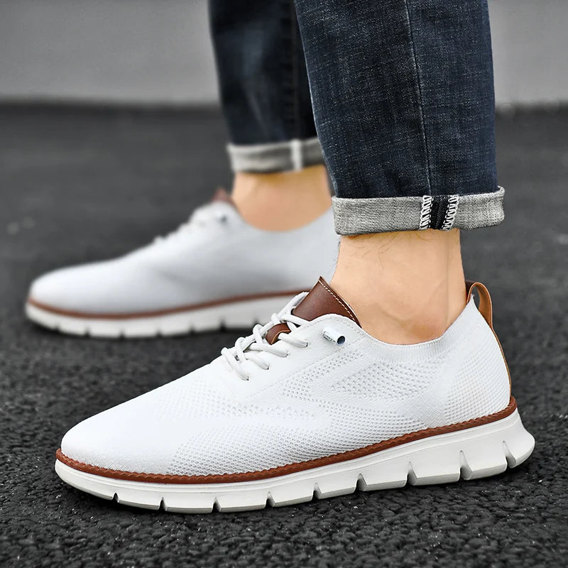New Men's Sneakers Light Breathable Casual Flat Shoes Outdoor Fashion Comfortable Dress Shoes Anti-Slip Sports Walking Shoes