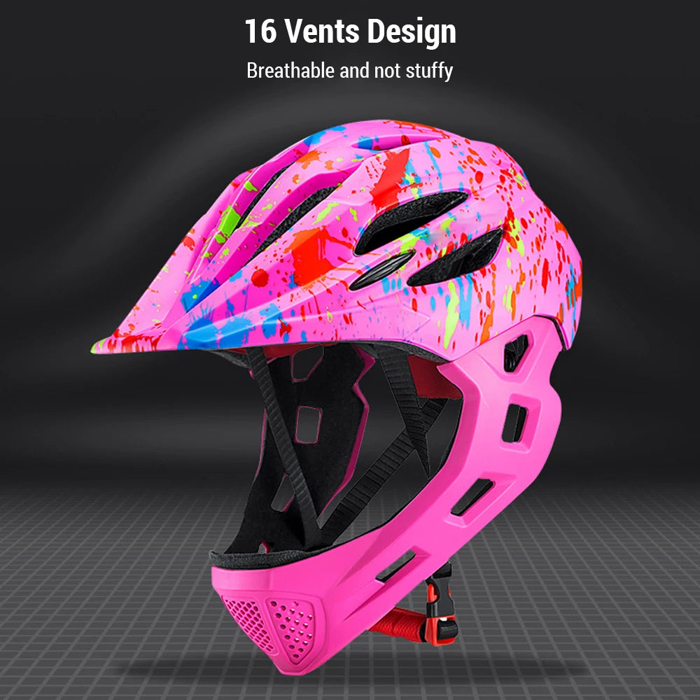 Children's Helmets Adjustable Breathable Roller Balance Bbike Sports Helmet LED Bicycle Riding Scooter Children's Full Helmet