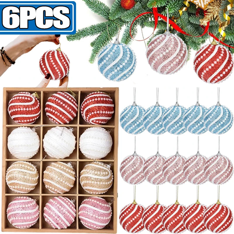 Choice Christbaumkugel Schaum Bruchsicher - Durchmesser 8 cm Weiß Rot