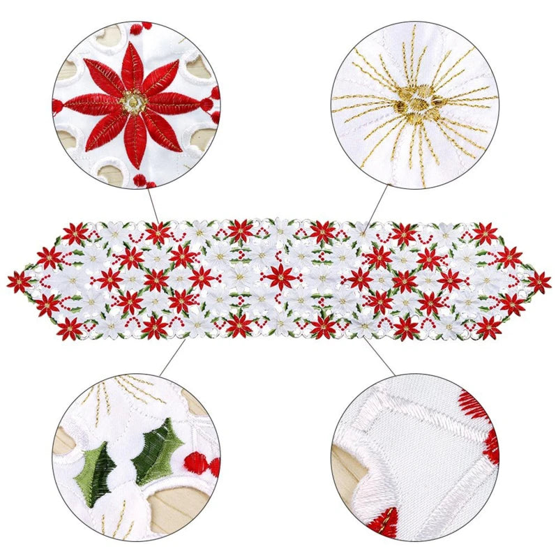 Neutral Table Decorations For Christmas Holly Luxury X Table Embroidered Inch Runner Table Christmas 70 15 Water Tablecloth
