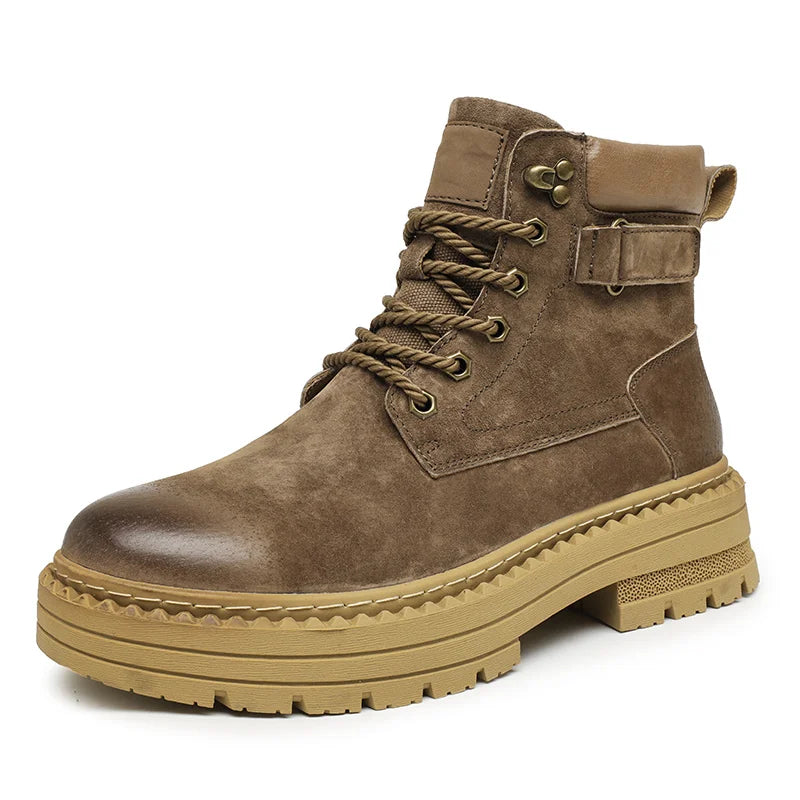 YeinshaarsCN Suede Leder High-Top - Größe Knöchel Rutschfeste Sohle