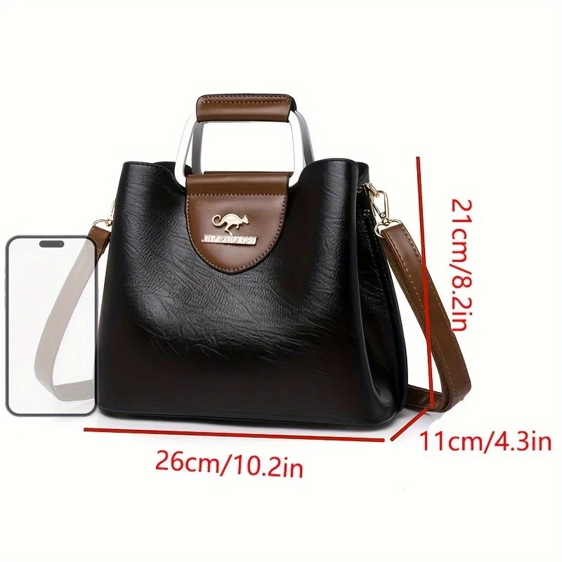 Premium Damen Mode Tote Tasche Mehrfach Taschen - Vintage Crossbody Täglich Handtasche - Handy Geldbörse