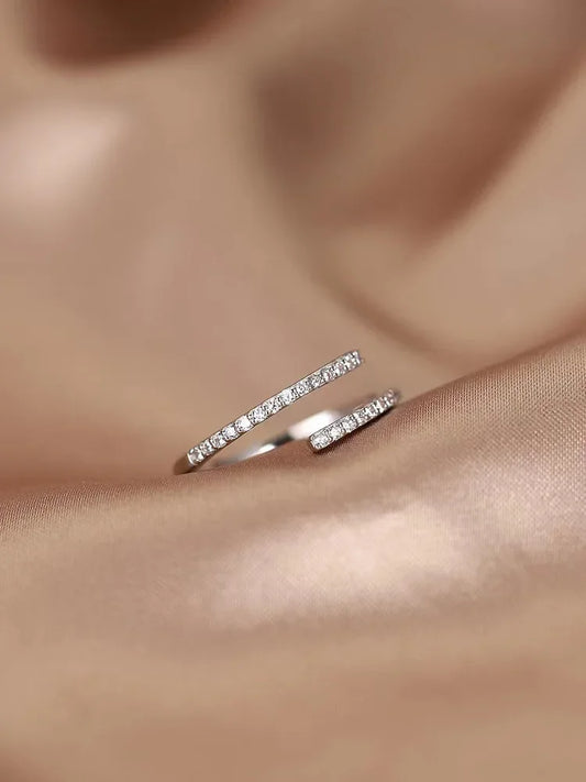 REETIC Ring Verstellbar Zirkon - 925 Sterling 2 g Offen