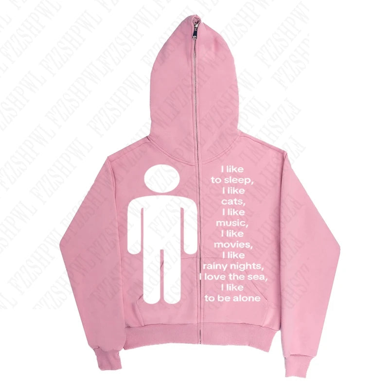 FZZSHPWLCN Harajuku Hoodie HipHop-Aufdruck - Größe XL Slim