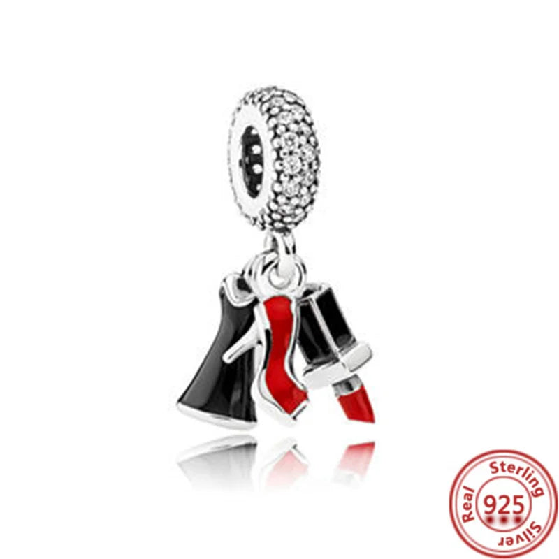925 Silber Einkaufstasche Koffer Reisepass Handtasche Kamera Liebe Reise Leben DIY Perlen für Original Pantaro Charms Armband Schmuck