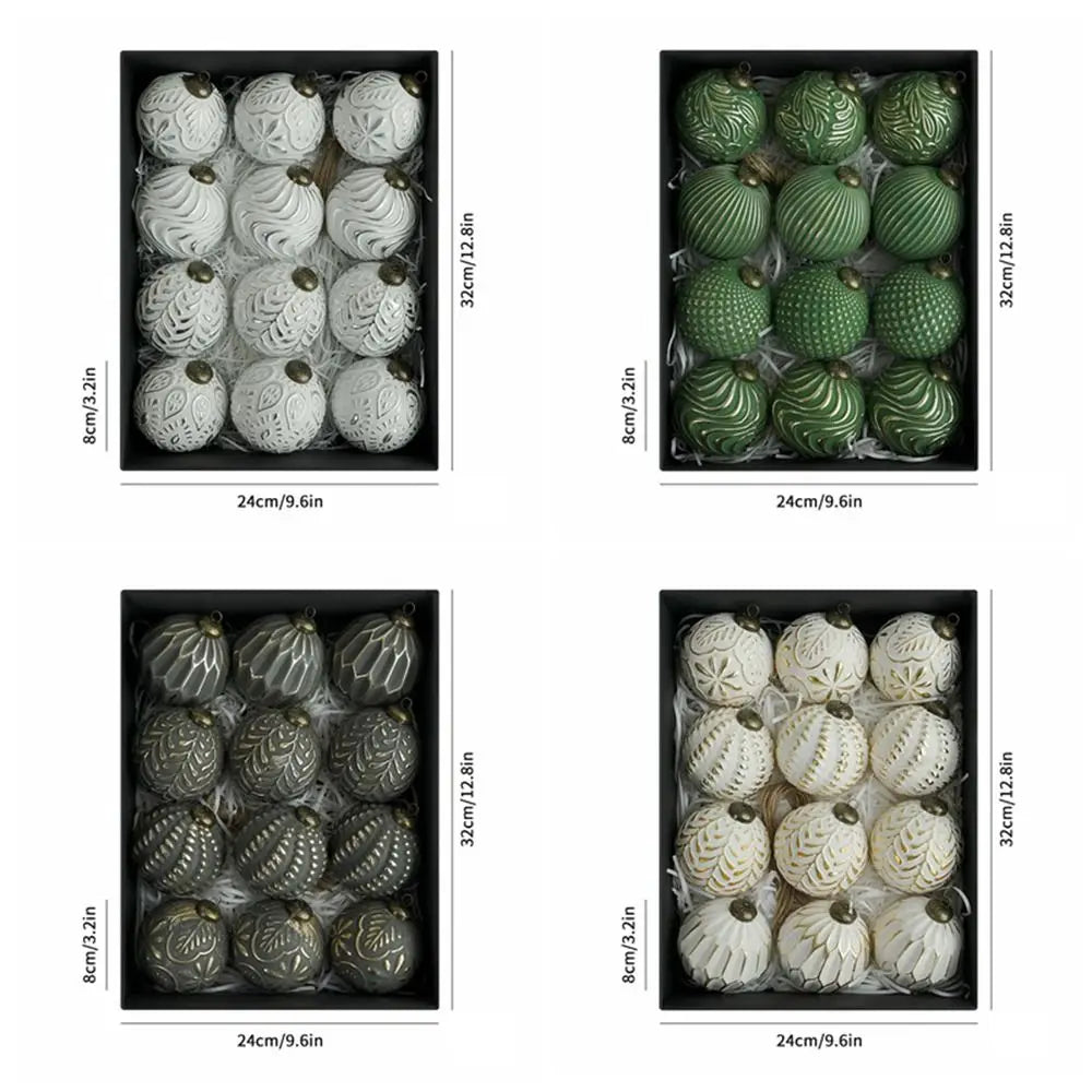 KugelKunst Retro 8cm Bruchfest - 12 Stück Ø8 cm Wiederverwendbar