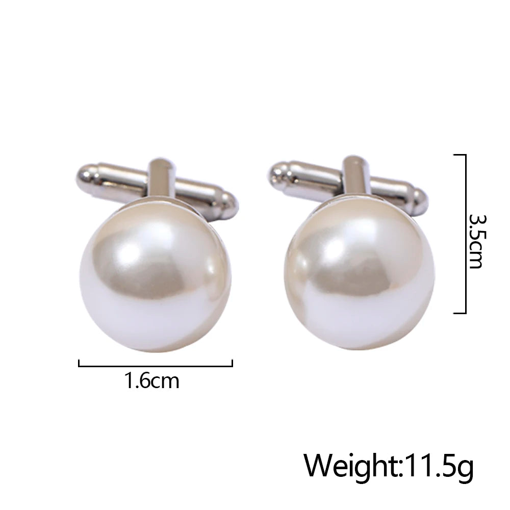 Butoni cu perle Meirenpeizi B1440 - Rotunzi metalici