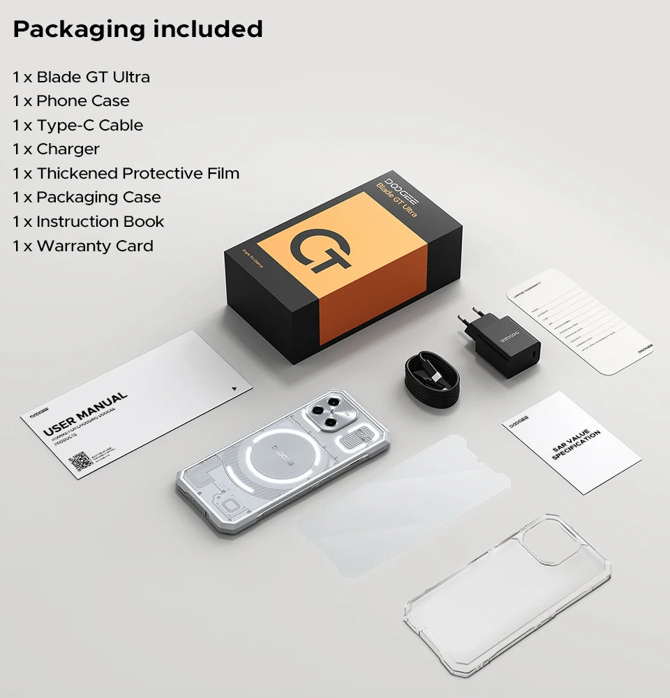 DOOGEE Blade GT Ultra LED-Lichteffekt - 5500 mAh, 33 W, 6.72 Zoll