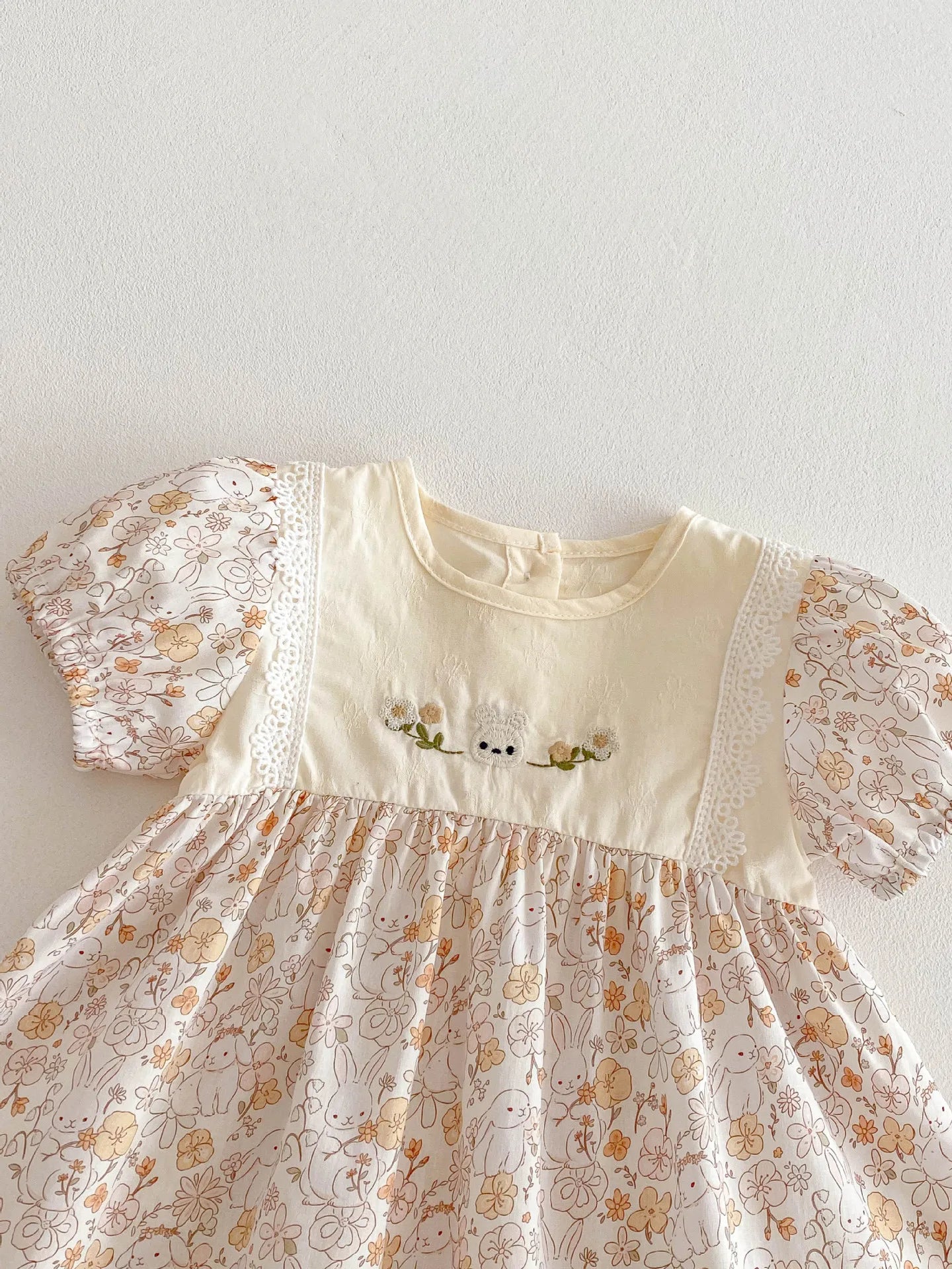 NELNKAGHY Kleid Spitze Baumwolle - Floral Prinzessin Gr 80