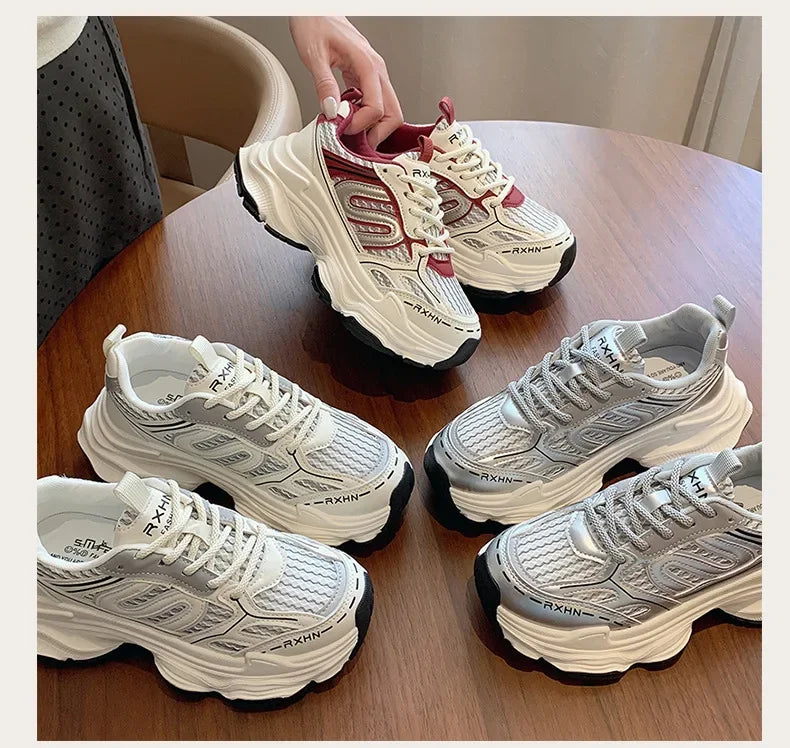 YBQJOO Sneaker Atmungsaktiv - Größe 36-41 Sohle Gummi