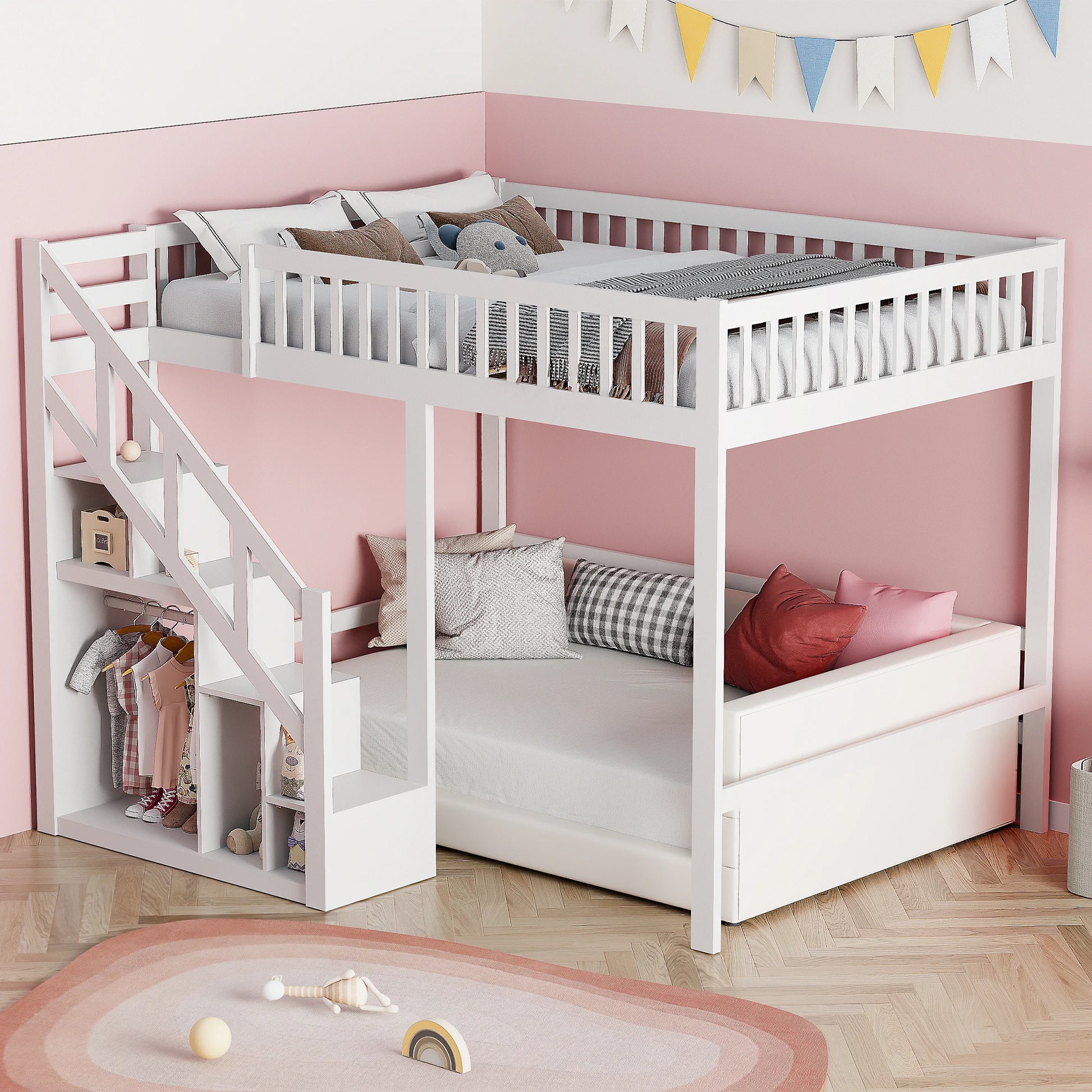 KidoWood Etagenbett Mit Stauraum - Belastbarkeit 120 kg, Abmessungen 140x200 by Golden Bridge Store