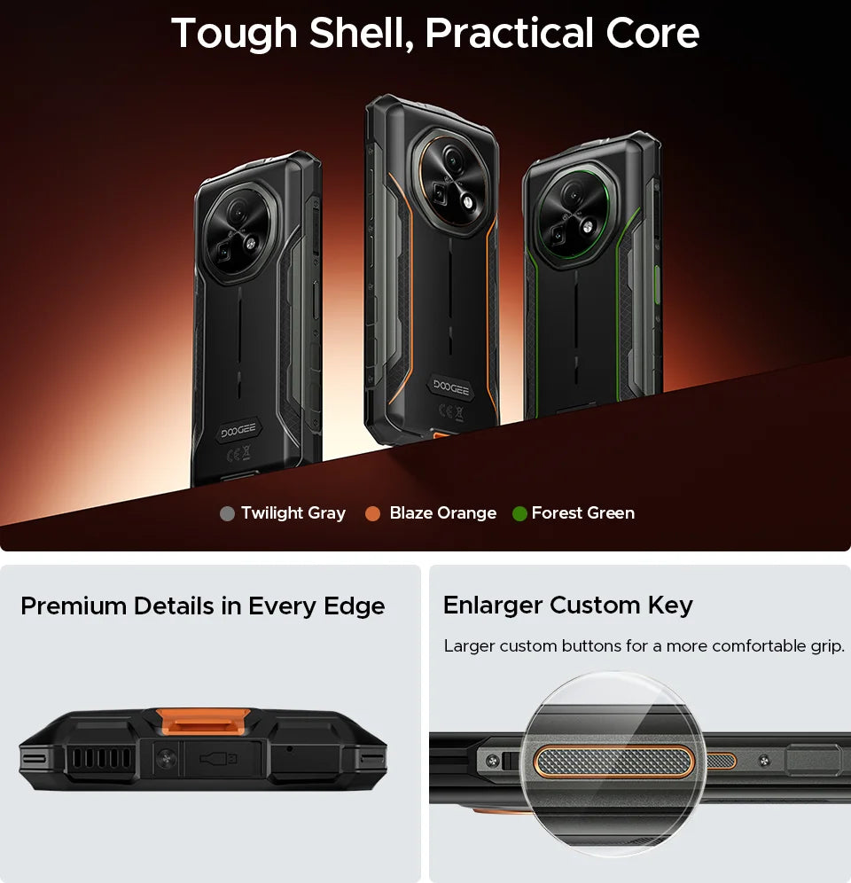 DOOGEE Fire 7 Robustes Smartphone - Akk 13000 mAh, 18W, 6,6 Zoll