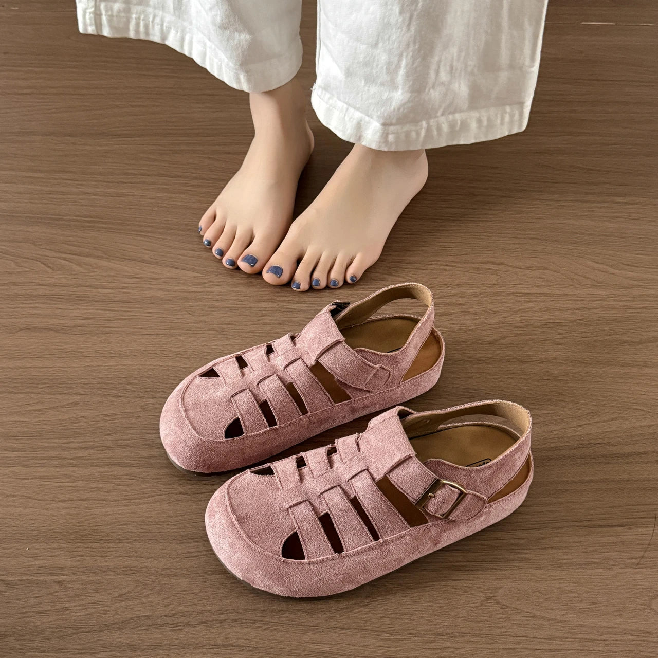 Flats Women's Sandals Fashion Hollow Designer Shoes Casual Slingback Slippers 2025 Summer Flip Flops Trend Sandalias De Mujer
