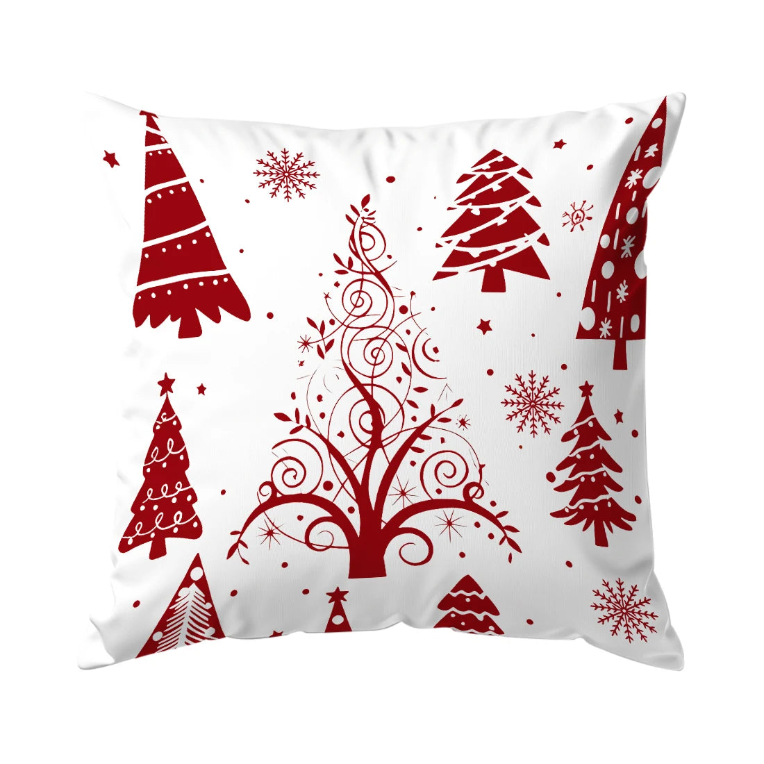 Red Christmas Decoration Pillowcase Printed Polyester 40/45/50cm Throw Pillowcover Decorative Sofa Cushion Pillowslip Home Decor