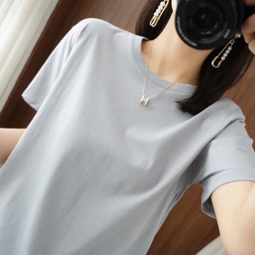 KANNISAK TShirt O Neck Baumwolle - Kurzarm Gr L Weit