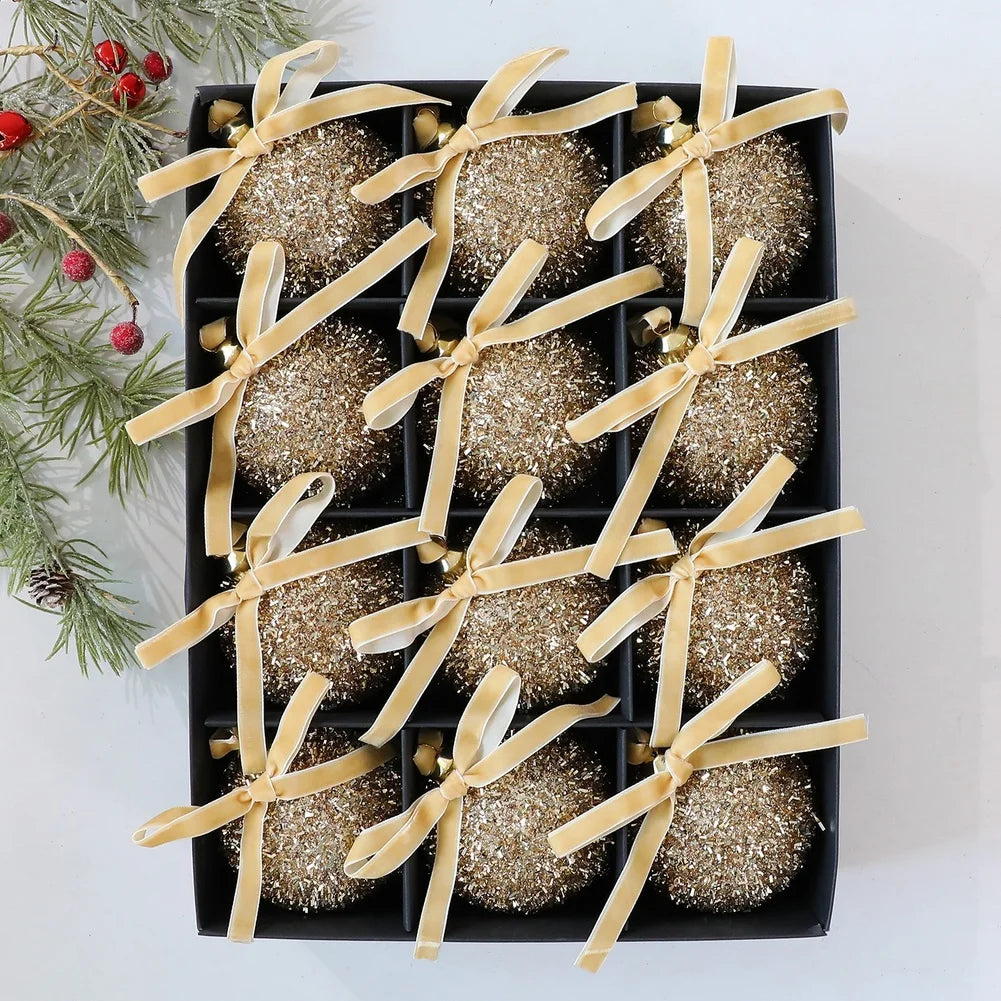 KugelKunst Weihnachtskugeln-Set Glänzend-12er Pack - Durchmesser 4 cm