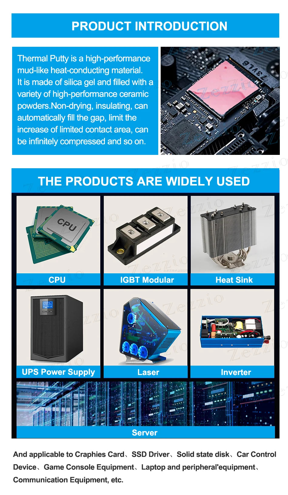Wärmeleitpaste 2025 - Zezzio ZT-PY6 13W/m-K Thermal Putty - GPU CPU VGA Prozessor Kühlung High-Performance