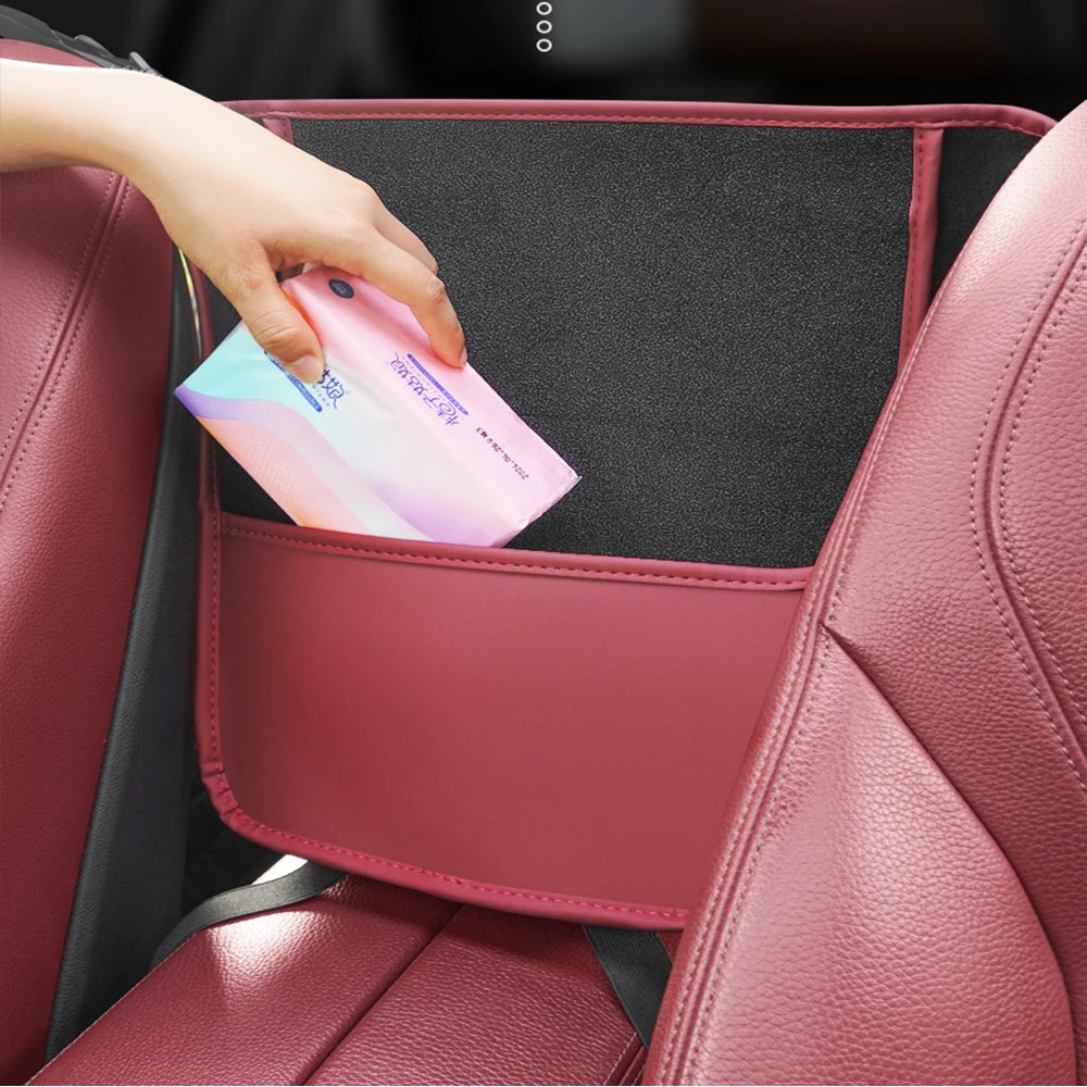 Car Seat Storage Bag For Handbag Tissue Drink Auto Armrest Box Hanging Pocket PU Leather Organizers Kit Accessories For Car Seat