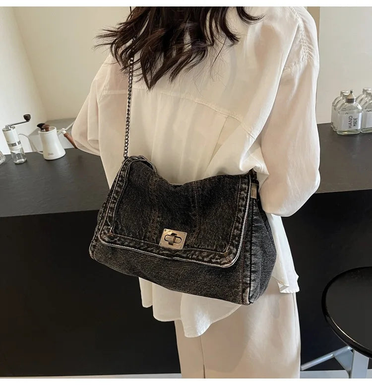 Geantă de umăr la modă și versatilă, geantă crossbody, geantă de navetă, geantă de facultate minimalistă casual pentru femei, geantă cu clapă