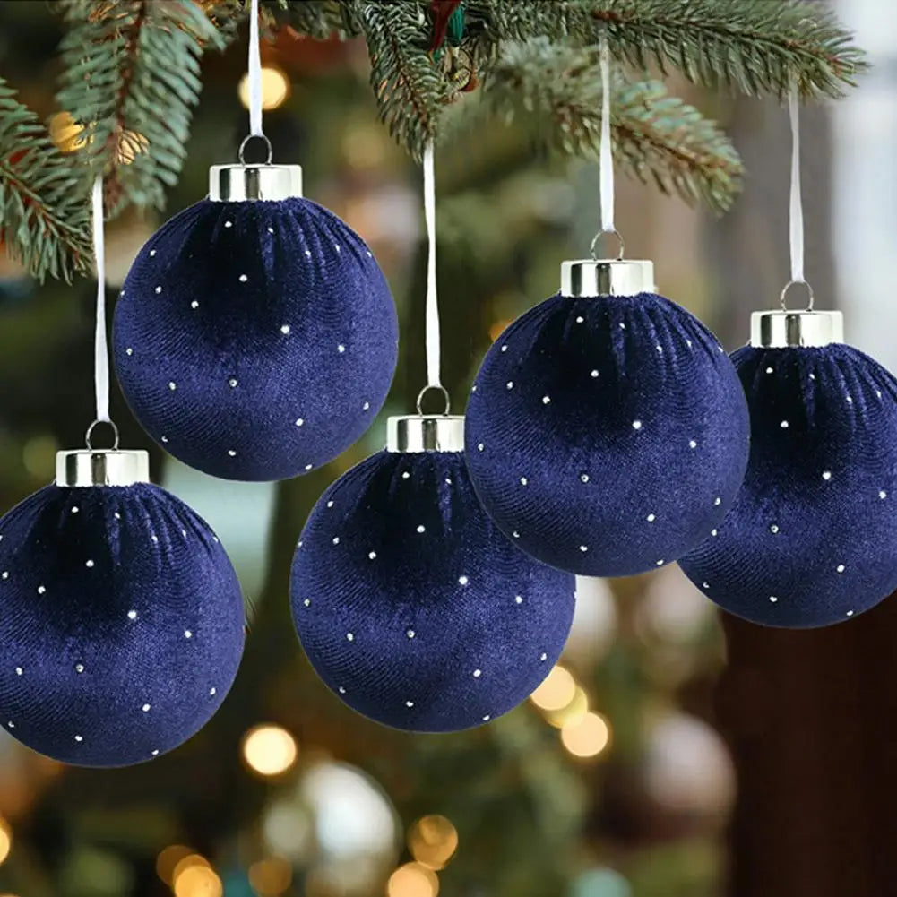 9Pcs Velvet Balls Flocked Grün - Durchmesser 80 mm, 9 Stück, Bruchsicher