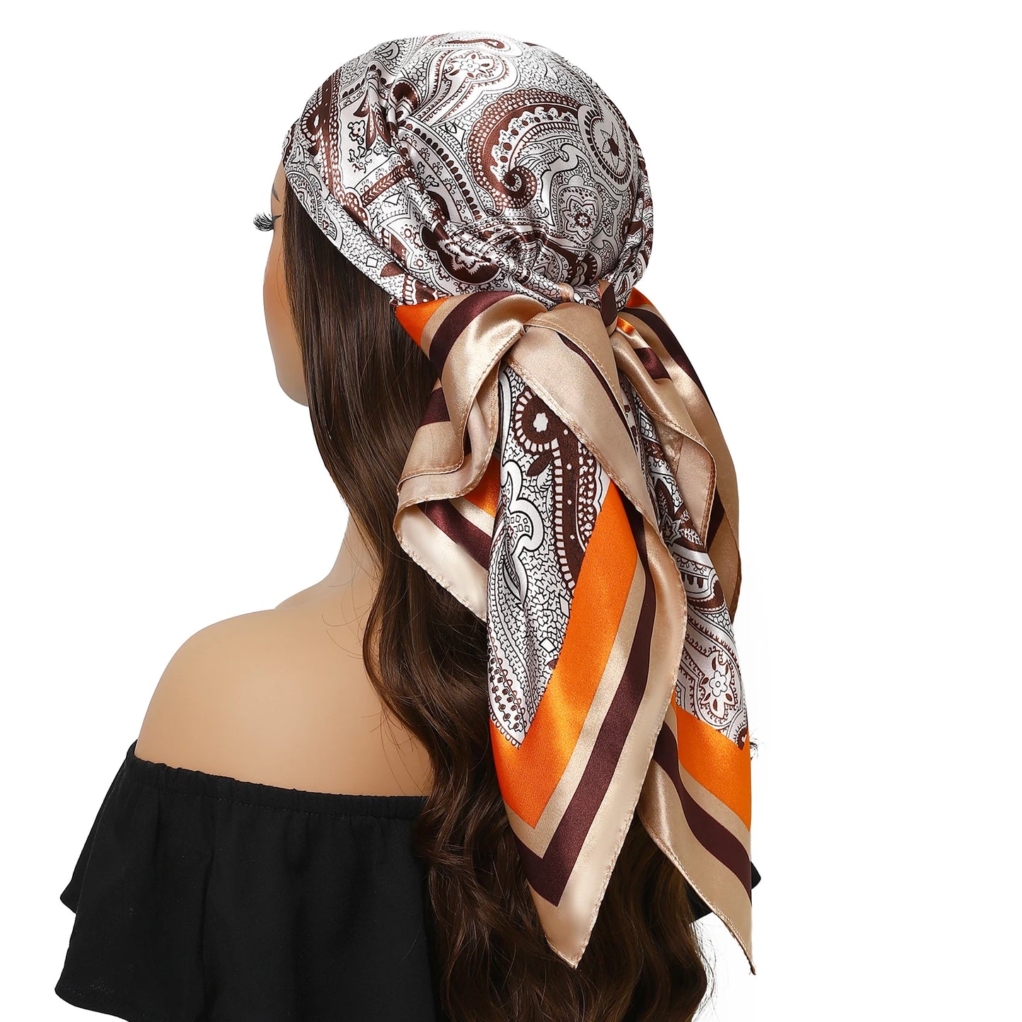 Kopf Foulard Seidenglanz - 90x90 cm Polyester weich