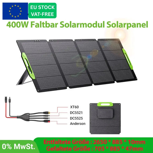 Faltbares Solarpanel 400W Mono Zellen 23 Prozent Effizienz IP67 Schutz