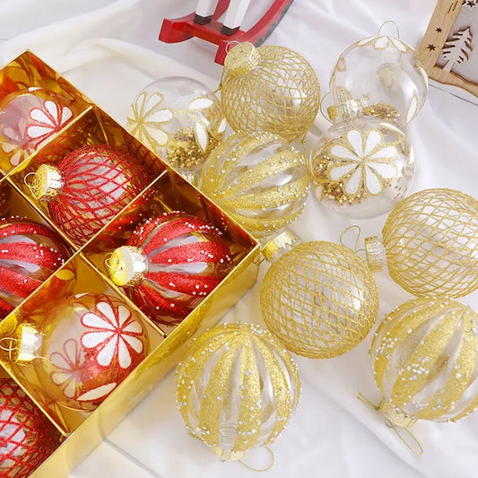 Choice Weihnachtskugel Set 8 cm Durchmesser - 9 Stück Kunststoff