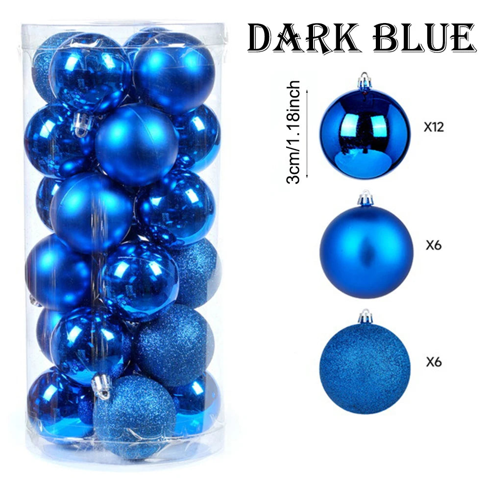 Surpsea KugelnSet Festliche Weihnachtskugeln - 24 Stück 3 cm Mehrfarbig