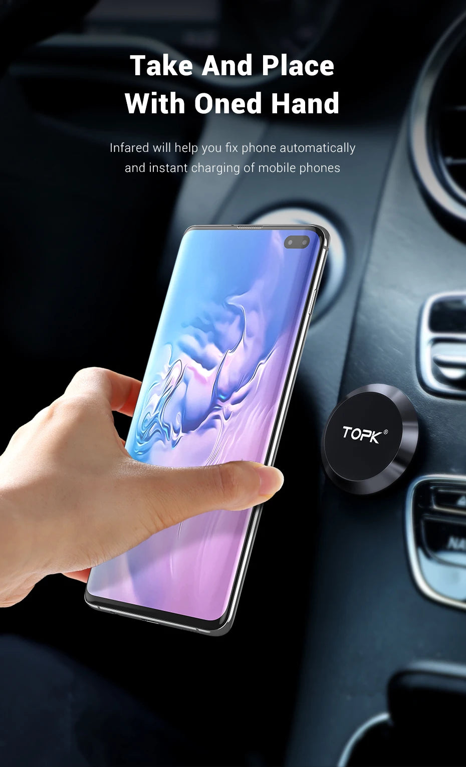 Suport de ventilație TOPK cu forță magnetică - puternic, dimensiune universală